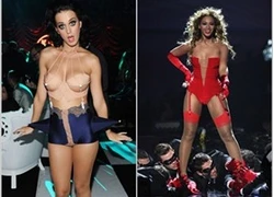 Katy Perry và Beyonce thi nhau "diện" nội y trong EMAs 2009