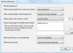 Chữa bệnh "ngốn RAM" cho Firefox với BarTab