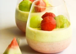 Mousse dưa tươi hai màu đẹp tuyệt