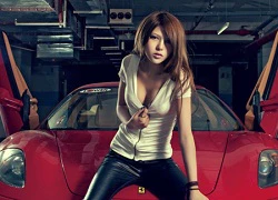 Chân dài sexy "hớp hồn" Ferrari F430