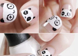 Tự làm nail gấu trúc dễ thương