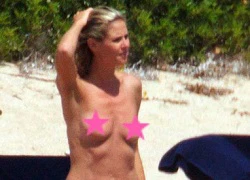 Heidi Klum tự tin thả ngực trần