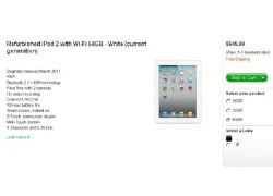 Apple bắt đầu bán iPad 2 hàng 'refurbished'