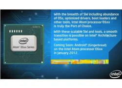 Intel công bố Atom E6xx series hỗ trợ Android 2.3