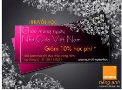 Giảm 10% học phí nhân ngày Nhà Giáo Việt Nam.