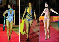 Thí sinh Hoa hậu Trái Đất trình diễn trang phục bikini