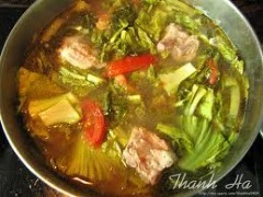 [Chế biến]-Canh Dưa Cải Chua Nấu Sườn Non