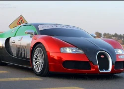 Siêu xe Bugati Veyron màu quốc kỳ UAE