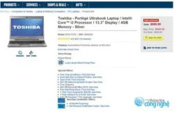 Ultrabook Toshiba Portégé Z835 giá 700 USD trên Best Buy