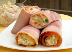 [Chế biến]- Thịt lợn muối cuốn salad kiểu Nga cho ngày Tết