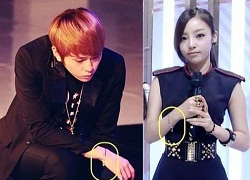 Goo Hara (Kara) và bạn trai Jun Hyung (BEAST) đeo lắc tay tình nhân