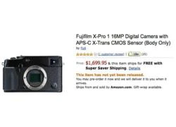 Fujifilm X-Pro1 xuất hiện trên Amazon, giá đặt trước 1.699USD