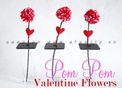 Mang không khí Valentine vào nhà với lọ hoa độc đáo từ len