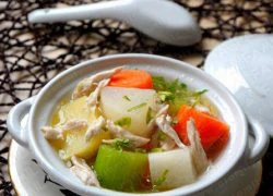 [Chế biến]- Canh xương gà nấu rau củ rẻ mà ngon