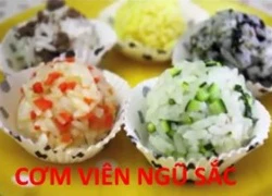 [Chế biến]-Cơm viên ngũ sắc kiểu Hàn Quốc