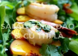 [Chế biến]-Salad tôm, đào và củ thì là