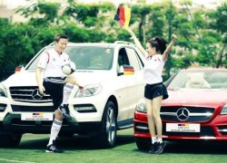 Chào EURO 2012, người đẹp Vy Oanh biểu diễn bên trái bóng