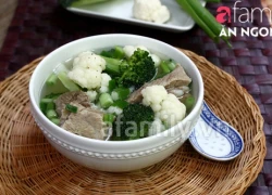 [Chế biến] - Canh sườn súp lơ - ngọt thanh mà đậm đà