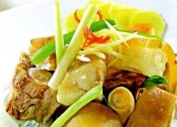 [Chế biến] - Đuôi bò hấp gừng