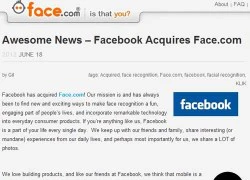 Facebook xác nhận mua lại Face.com