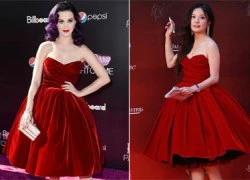 Katy Perry diện váy đụng hàng với Triệu Vy