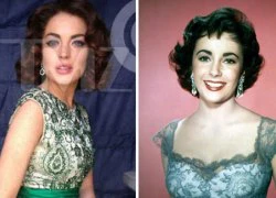 Lindsay Lohan uốn tóc và ăn mặc giống Liz Taylor