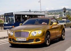 Bentley Continental GTC mạ vàng ở Budapest