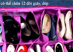 Túi đựng giày 12 ngăn giá chỉ có 75.000đ, chất liệu vải chắc chắn, thiết kế nhỏ gọn, giúp tiết kiệm tối đa diện tích căn phòng của bạn.