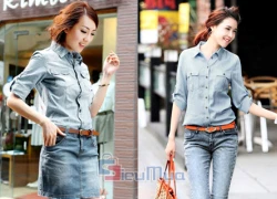 Áo sơ mi giả jean tay dài giá chỉ có 125.000đ, chất liệu giả jean mềm, mỏng thấm hút tốt mang lại sự thoải mái cho người mặc.