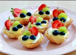 [Chế biến] - Bánh tart kem phô mai hoa quả mini