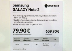 Vodafone Đức bán Samsung Galaxy Note II bản 16GB giá 640 Euro