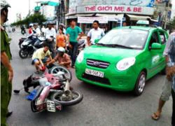 Vượt đèn đỏ, bị taxi đâm ngang người