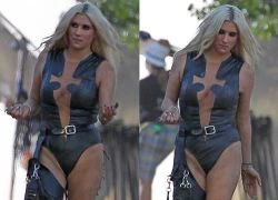 Ke$ha thiếu vải và lấm lem trên trường quay