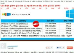 'Key' bản quyền Windows 8 được rao bán giá 100.000 đồng