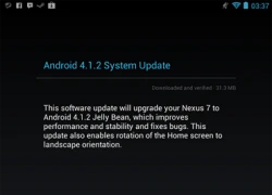 Android 4.1.2 cho Nexus 7 xuất hiện