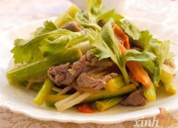 [Chế biến] - Bò xào giá đỗ, cần tây