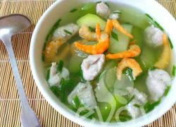 [Chế biến] - Canh bí nấu giò tôm