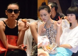 Dàn Next Top Model ăn bánh rán giữa giờ tập