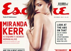 Miranda Kerr khoe ngực trần trên tạp chí