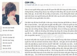 Wanbi Tuấn Anh gửi lời cảm ơn qua Facebook