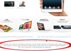 Apple phải xin lỗi lại Samsung trên website