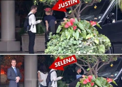 Justin và Selena bất ngờ xuất hiện ở cùng một khách sạn