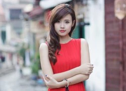 Midu khoe sắc đỏ giữa mùa thu Hà Nội