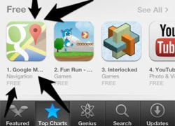 Google Maps vừa ra đã chiếm lĩnh ngôi đầu App Store
