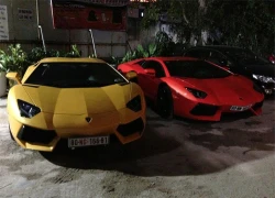 Hai siêu xe Lamborghini Aventador ở Việt Nam hội ngộ