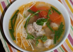 [Chế biến] - Canh thịt viên nấu nấm