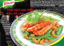 [Chế biến] - Tôm xào hạt điều đậu Hà Lan