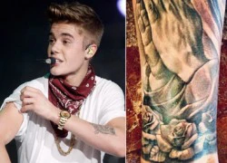 Justin Bieber khoe hình xăm 'khủng'