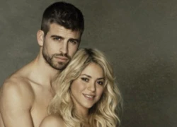 Pique và bà bầu Shakira 'thoát y'