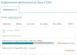 Sony C5303 "Huashan" lộ diện cấu hình trên GLBenchmark